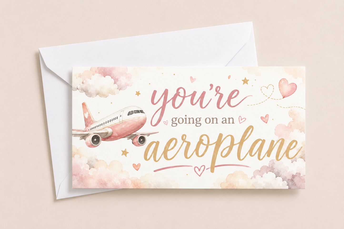 Surprise Ticket Print | You're Going On An Aeroplane | Ticket Pass Voucher Membership | Gift Idea - Dinky Designs