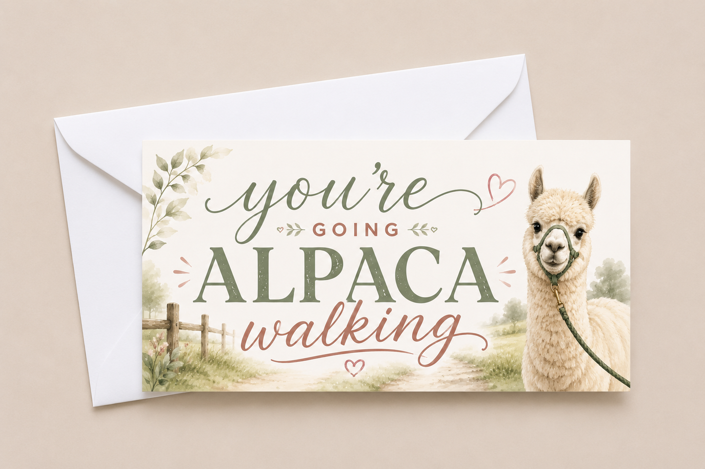 Surprise Ticket Print | You're Going Alpaca Walking | Ticket Pass Voucher Membership | Gift Idea (Copy)