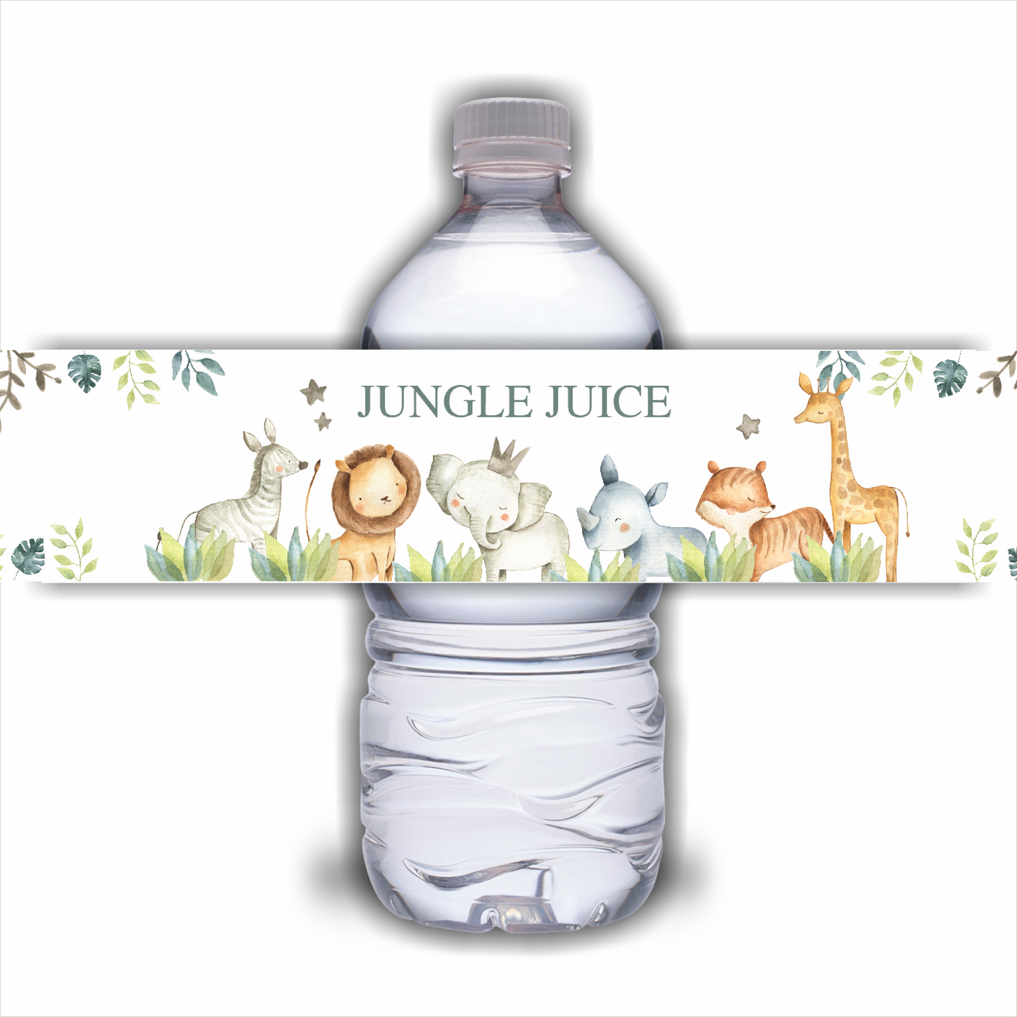 Personalised Juice Bottle Labels | Safari Jungle Animal Party Juice Labels | Water Bottle Stickers | Safari Animal Party | Party Stickers