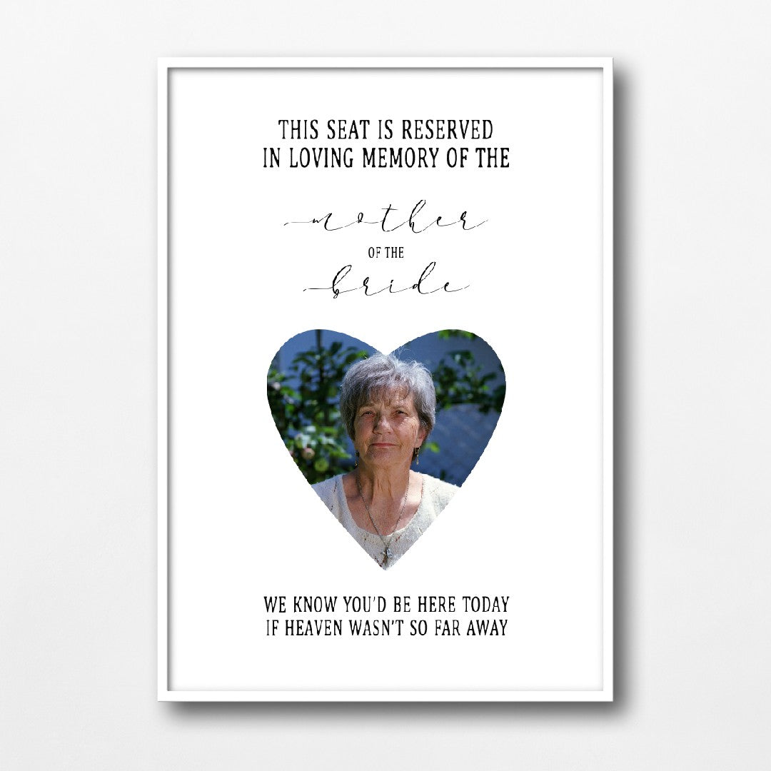 Wedding Print | In Loving Memory Print | Father Of The Bride - Groom, Mother Of The Bride - Groom Print
