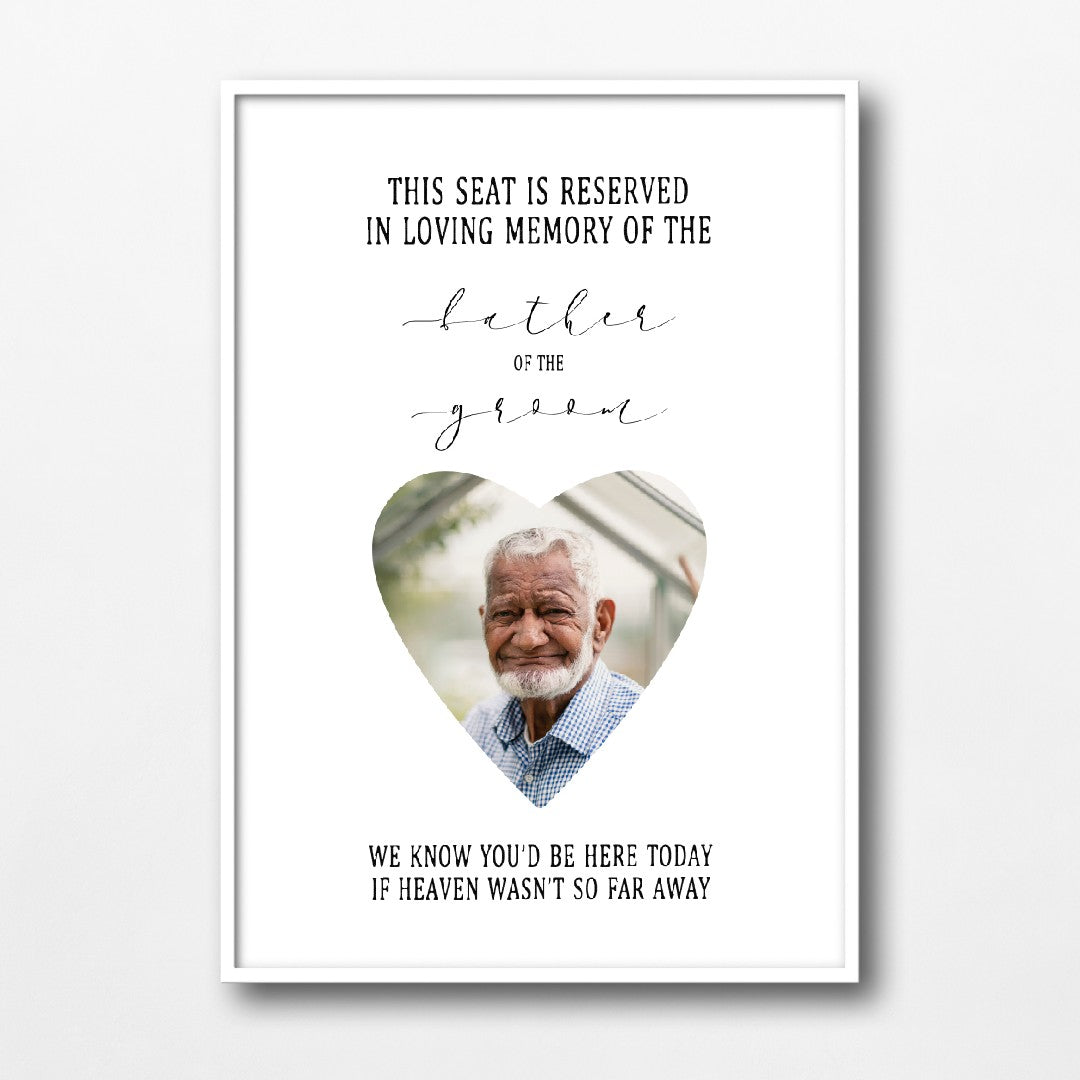 Wedding Print | In Loving Memory Print | Father Of The Bride, Groom Print