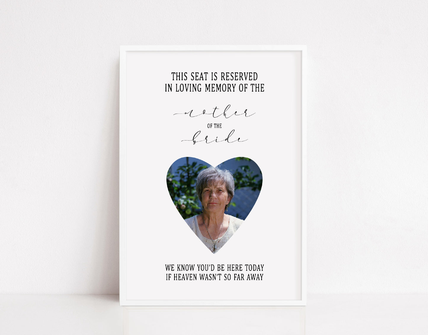 Wedding Print | In Loving Memory Print | Father Of The Bride - Groom, Mother Of The Bride - Groom Print