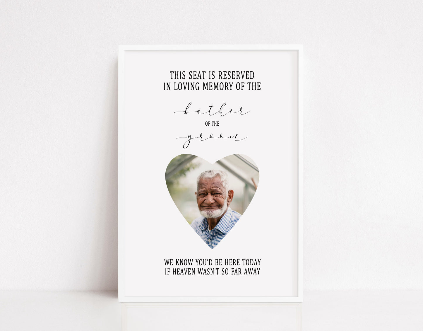 Wedding Print | In Loving Memory Print | Father Of The Bride, Groom Print