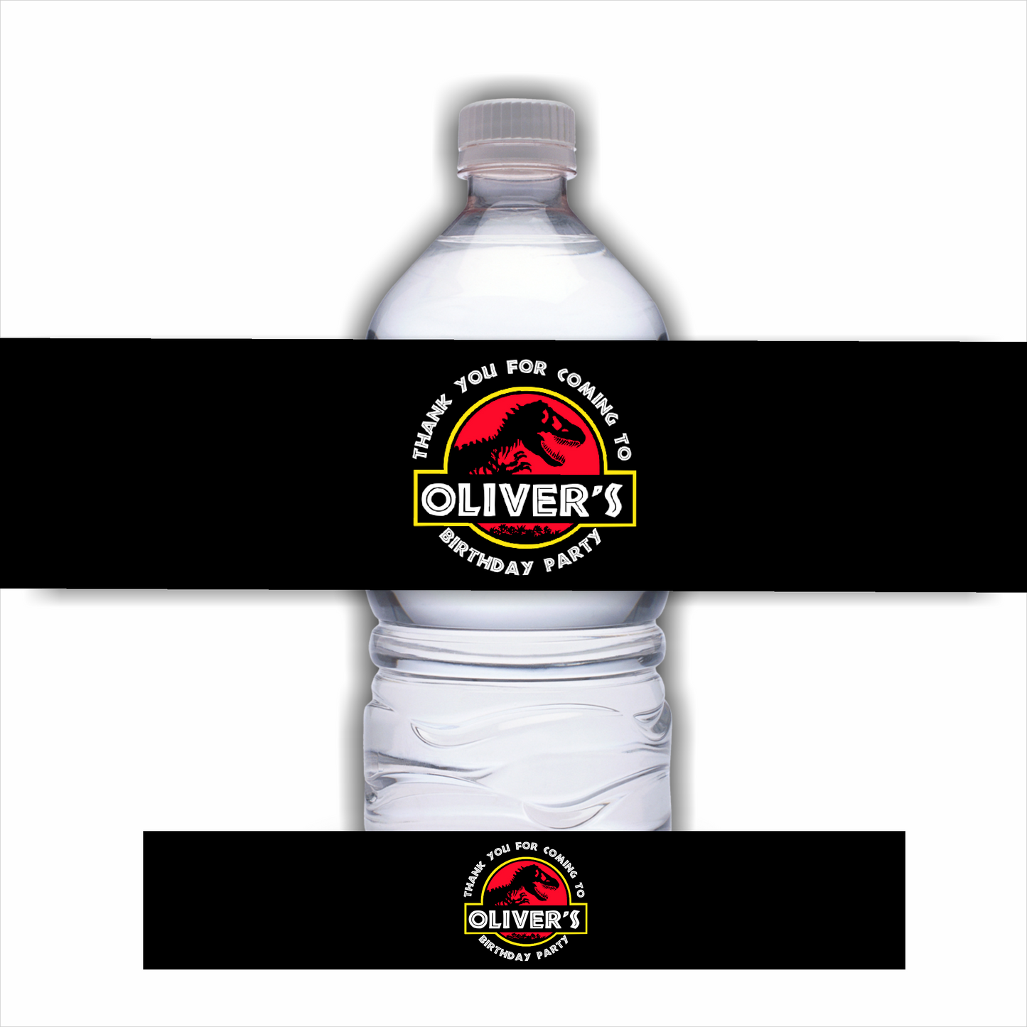 Juice Bottle Labels | Black Dinosaur Labels | Water Bottle Stickers | Dinosaur Party | Party Stickers