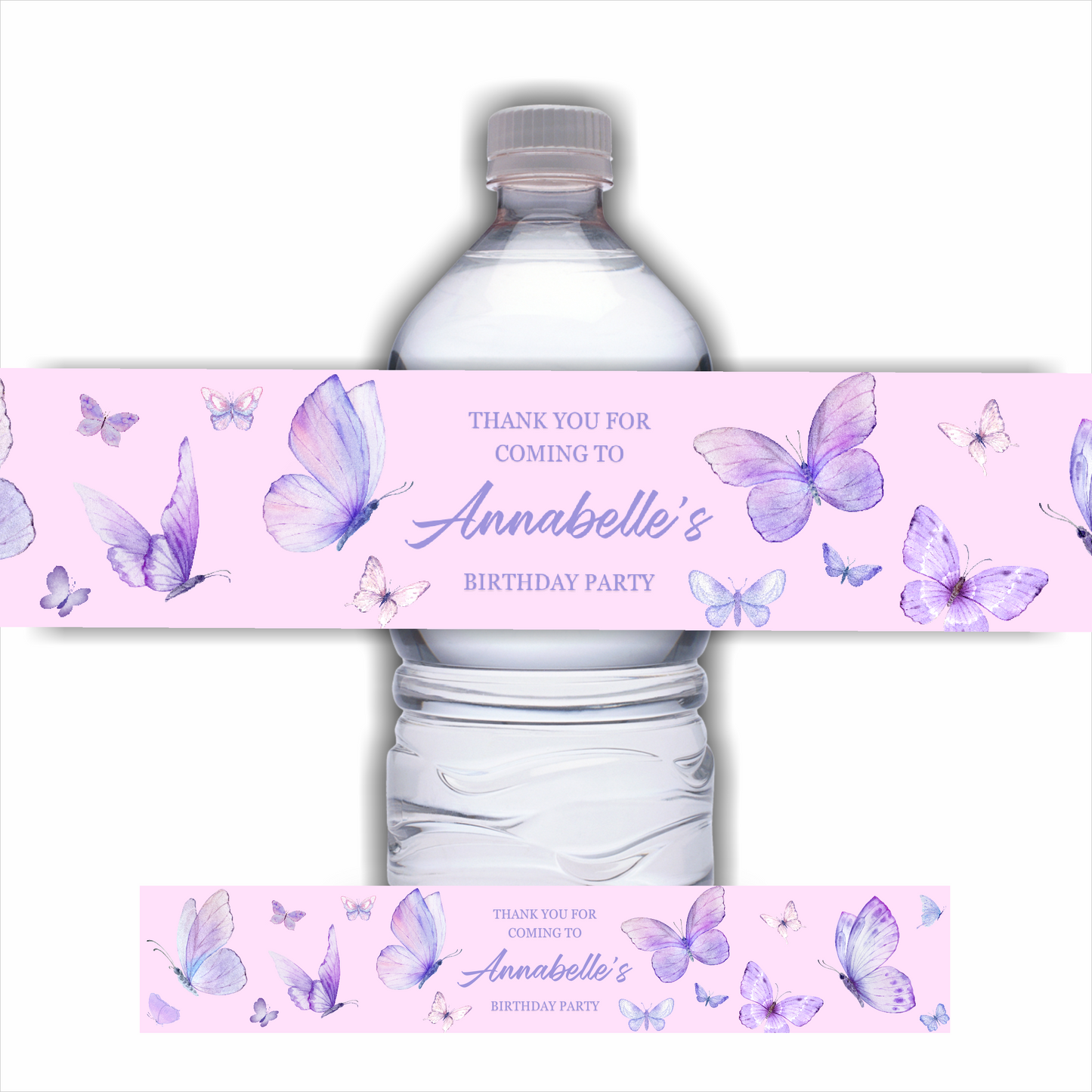 Juice Bottle Labels | Purple Butterfly Theme Labels | Water Bottle Stickers | Butterfly Party | Party Stickers
