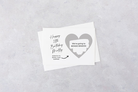 A6 Silver/Grey Surprise Ticket Print | Personalised Birthday Ticket | Birthday Scratch Reveal | Gift Idea