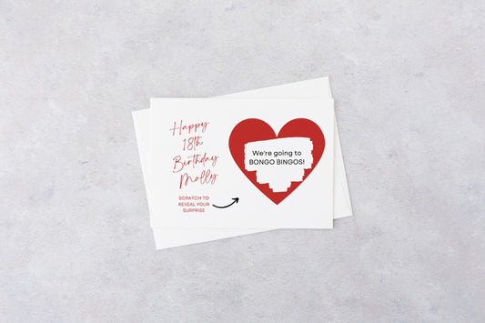 A6 Red Surprise Ticket Print | Personalised Birthday Ticket | Birthday Scratch Reveal | Gift Idea