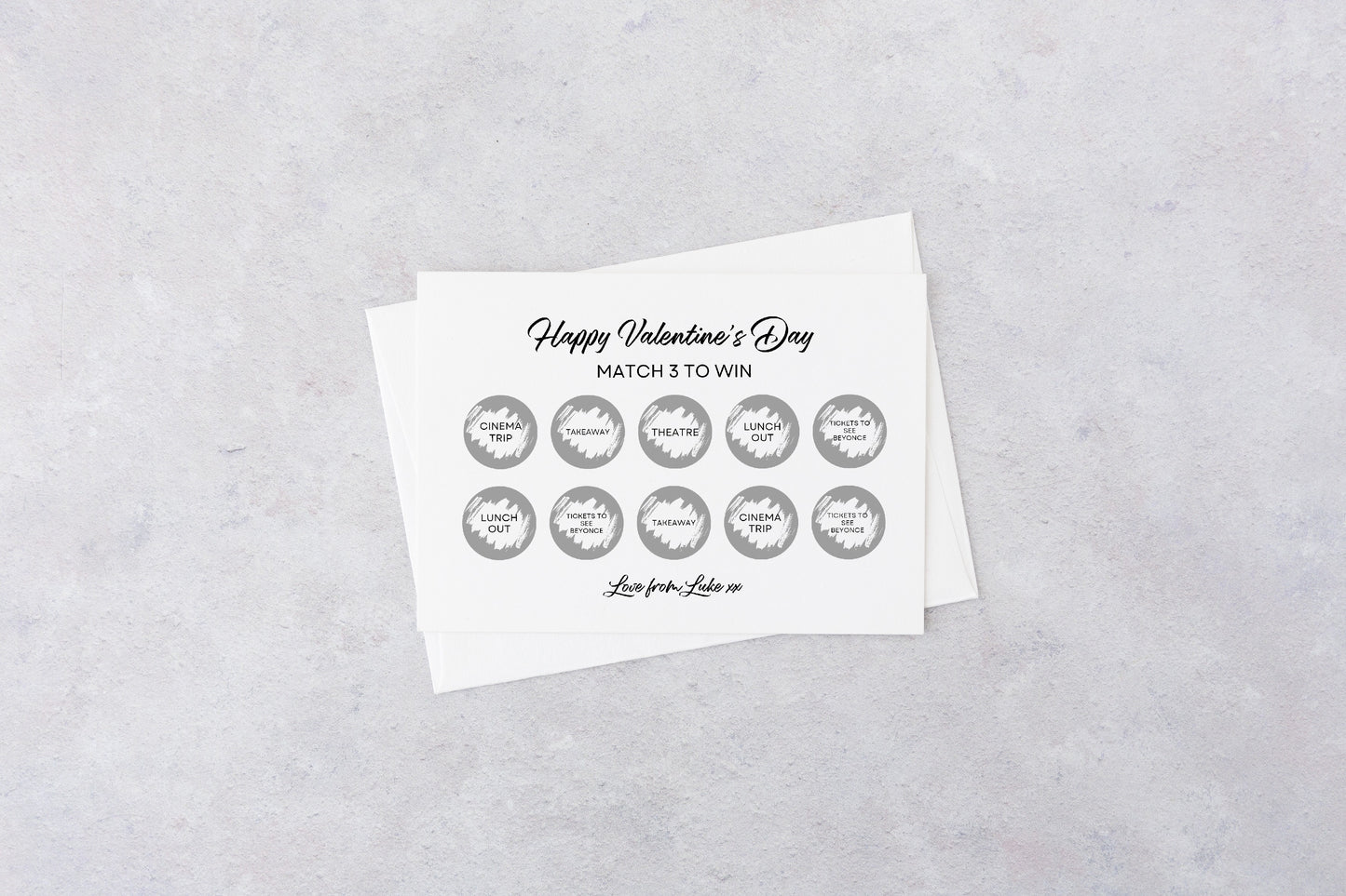 Valentine's Day Surprise Match 3 Ticket Print | Personalised Valentine's Ticket | Valentine Fun Scratch Reveal | Gift Idea