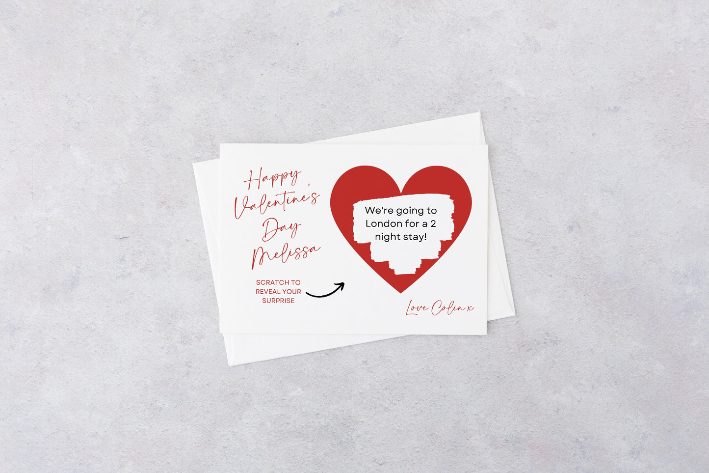 A6 Red Surprise Ticket Print | Personalised Valentine Ticket | Valentine Scratch Reveal | Gift Idea