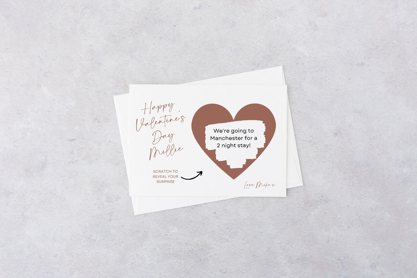 A6 Rose Gold Surprise Ticket Print | Personalised Valentine Ticket | Valentine Scratch Reveal | Gift Idea