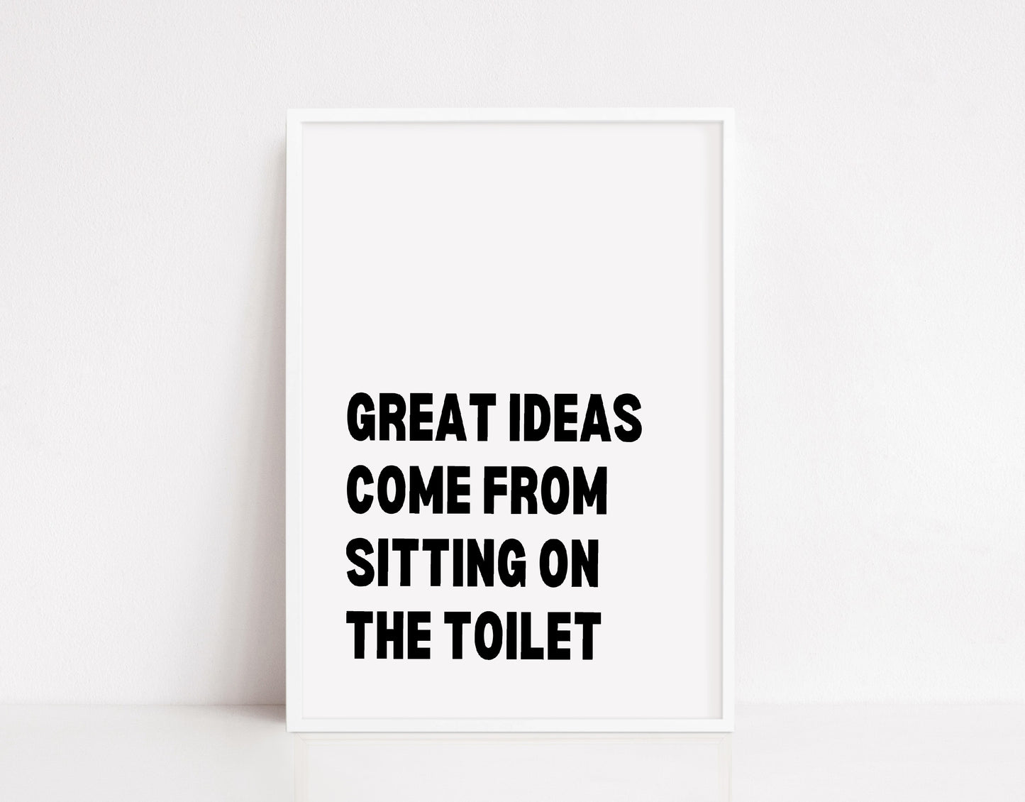Bathroom Print | Great Ideas Come From Sitting On The Toilet | Quote Print | Bathroom Decor