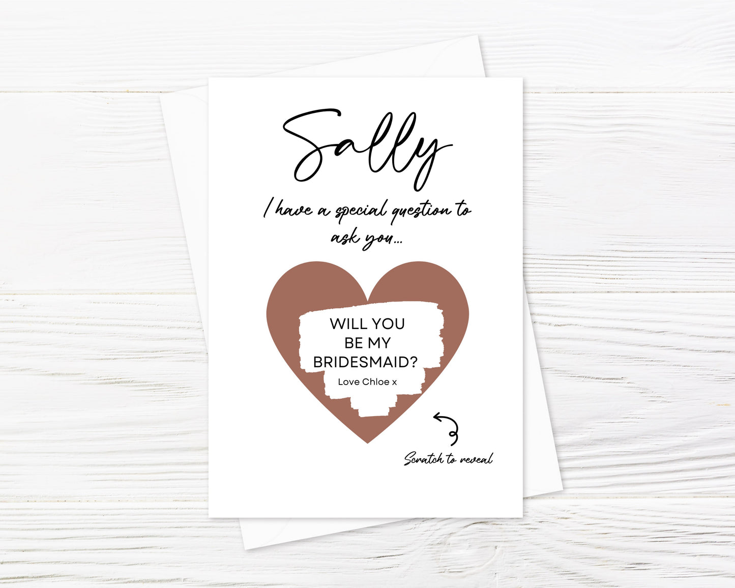 Rose Gold Scratch Card | Surprise Card | Bridesmaid Scratch Reveal Card