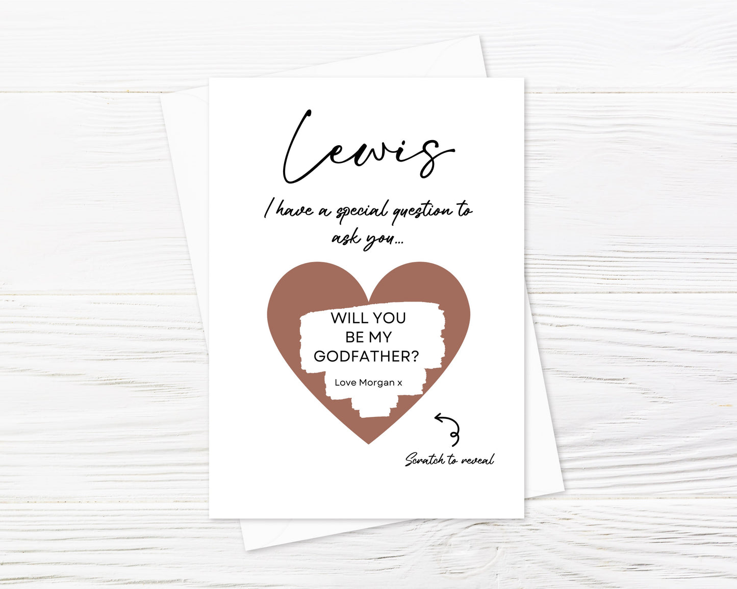 Rose Gold Scratch Card | Surprise Card | Godmother - Godfather Scratch Reveal Card