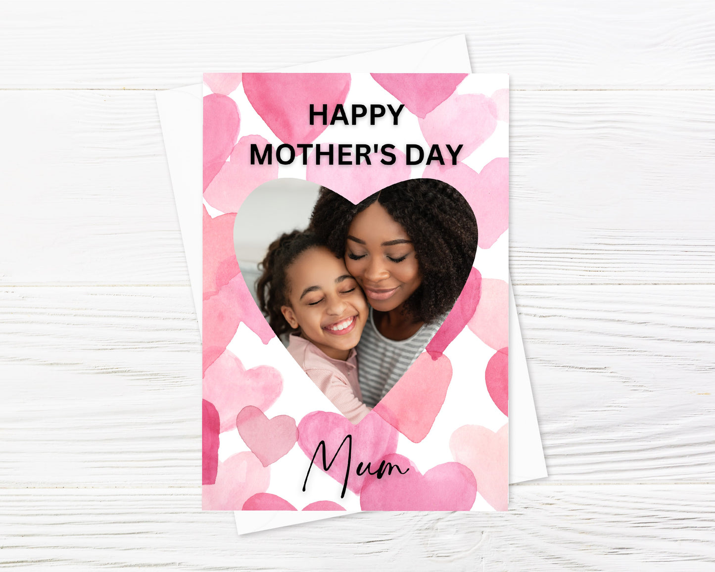 Mothers Day Card | Personalised Mum Heart Card | Photo Card