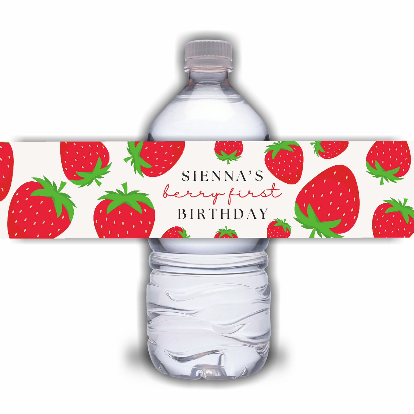 Personalised Juice Bottle Labels | Strawberry Party Juice Labels | Water Bottle Stickers | Strawberry Party | Party Stickers