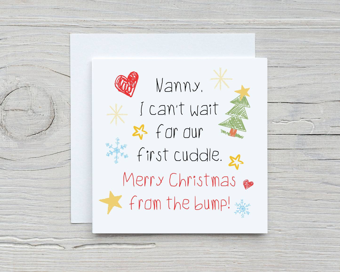 Nanny To Be Christmas Card | From The Bump Christmas | Cute Christmas Card