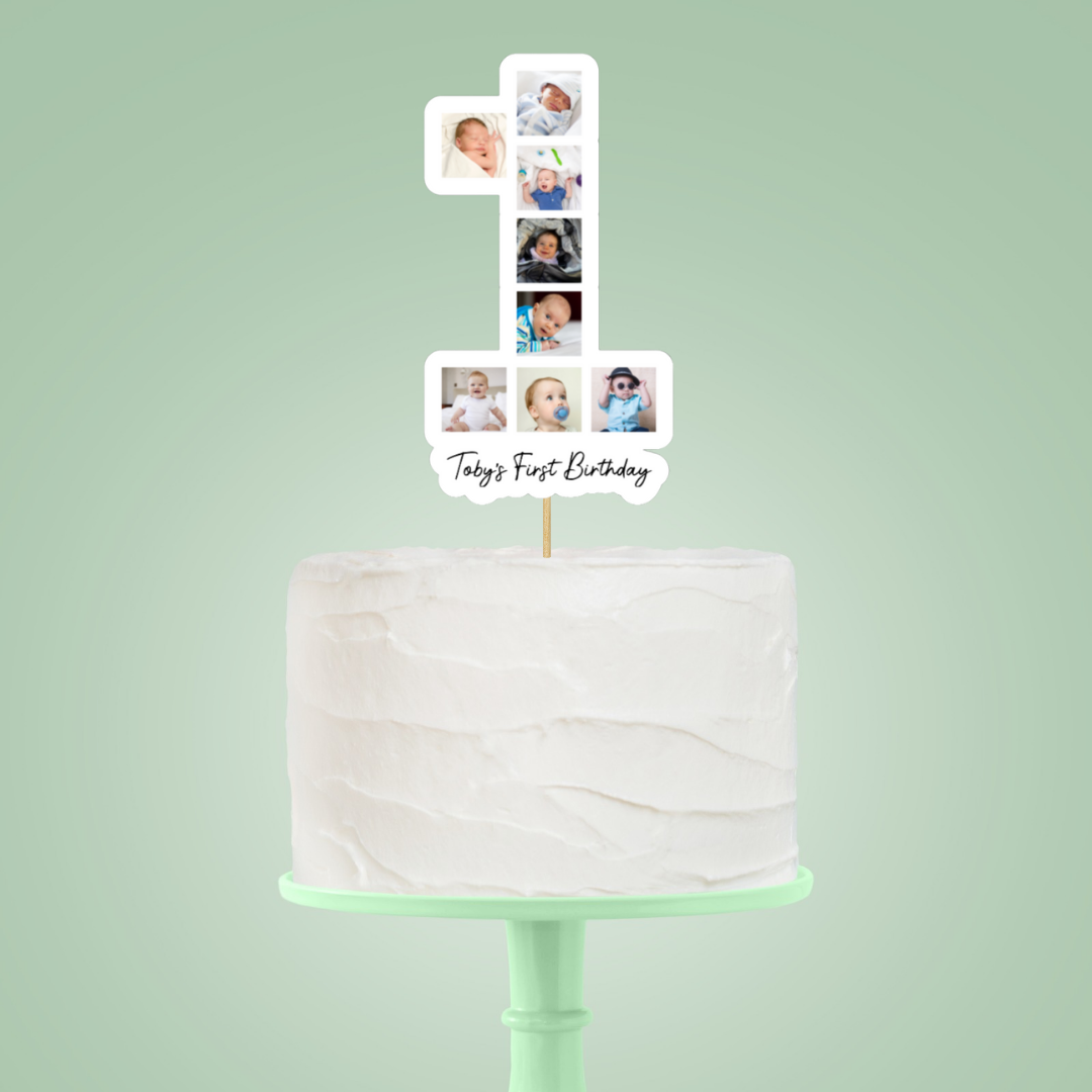 Cake Topper | Personalised Photo 1st Birthday Cake Topper | First Birthday Personalised Photo Party Supplies