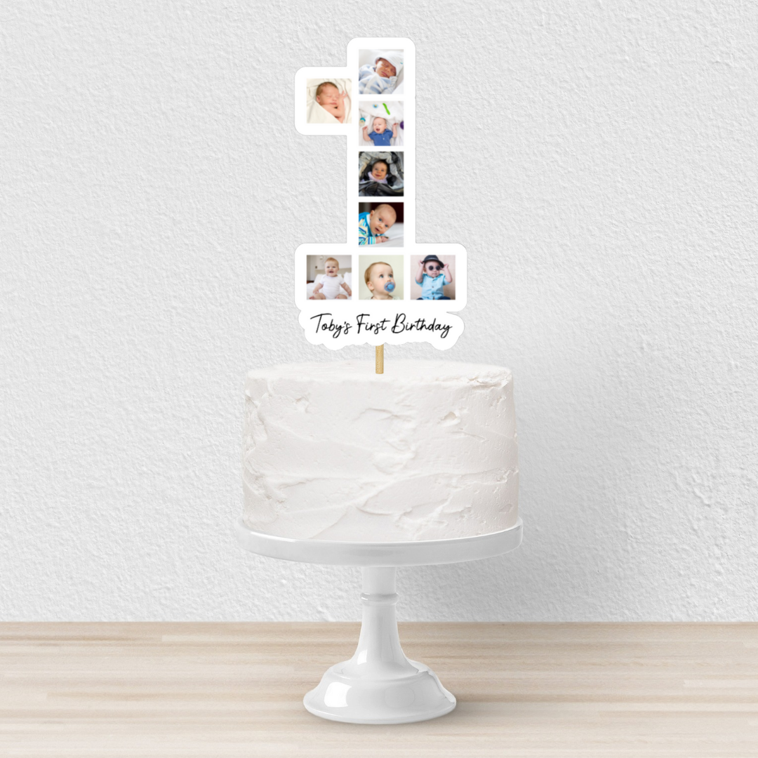 Cake Topper | Personalised Photo 1st Birthday Cake Topper | First Birthday Personalised Photo Party Supplies