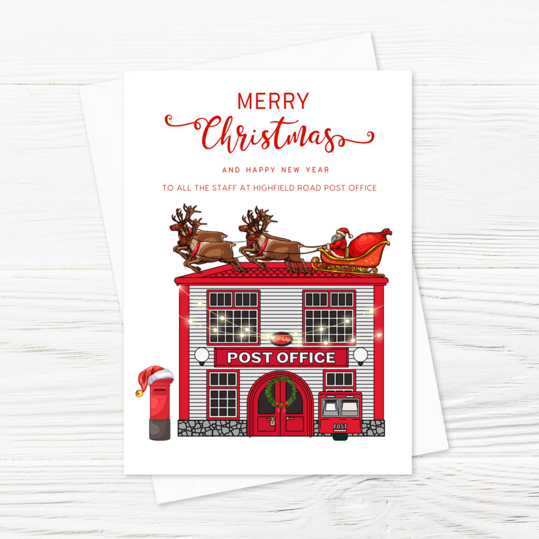 Christmas Card | Personalised Post Office Christmas Card | Staff Post Office Personalised Card