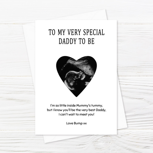 Fathers Day Card From Baby Bump | Personalised Scan Photo Card | Daddy To Be Card