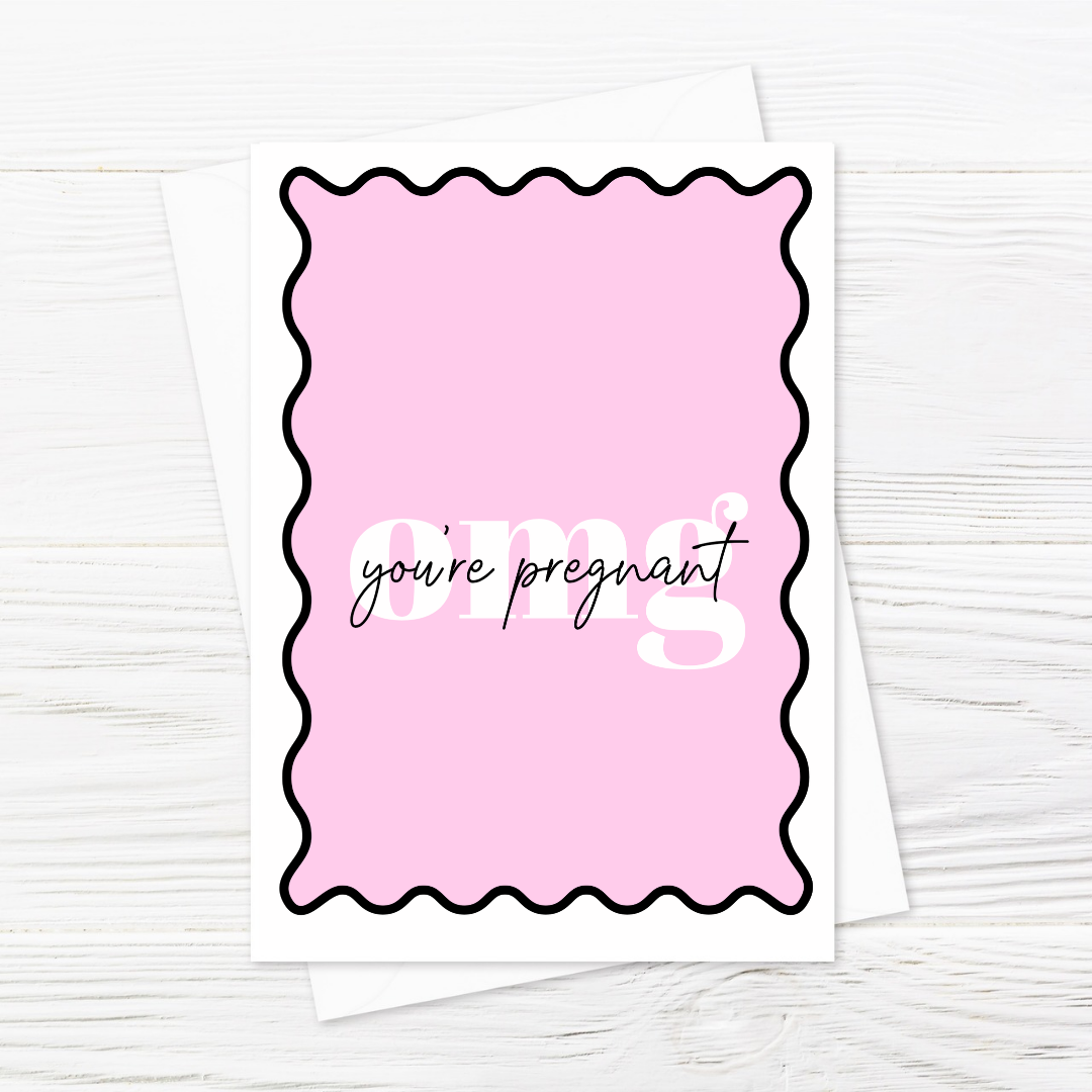 Pregnancy Card | OMG You’re Pregnant Card | New Mummy Pregnancy Card