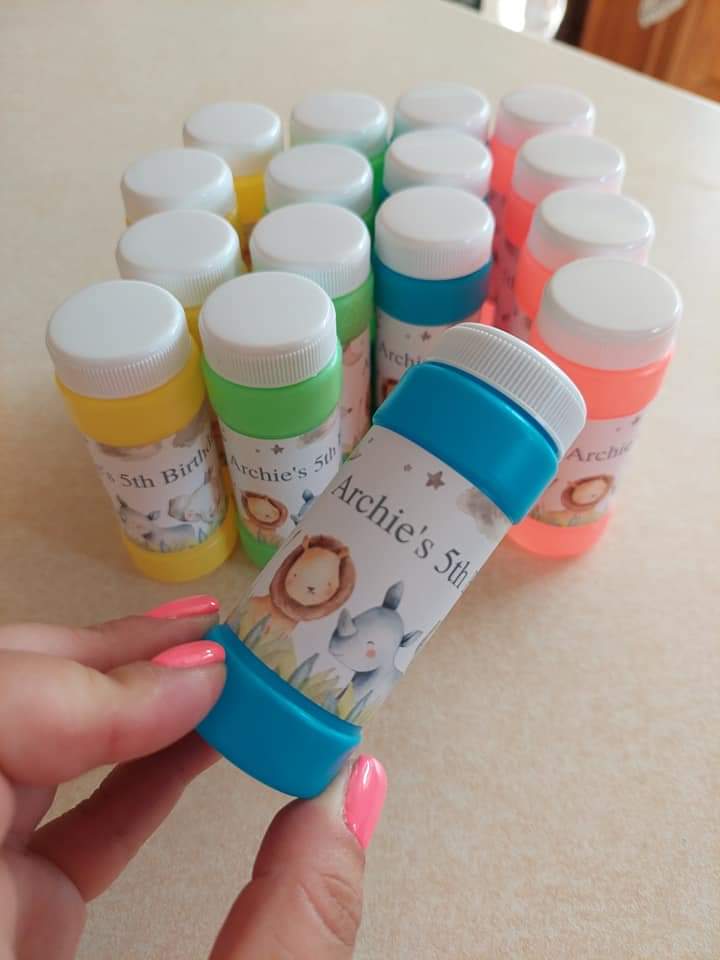 Bubble Wrapper Sticker Labels | Safari Animal Bubble Labels | Bubble Stickers | Bubble Party Favours | Party Stickers