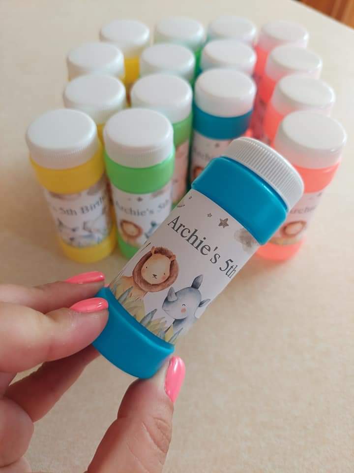 Bubble Wrapper Sticker Labels | Safari Animal Bubble Labels | Bubble Stickers | Bubble Party Favours | Party Stickers