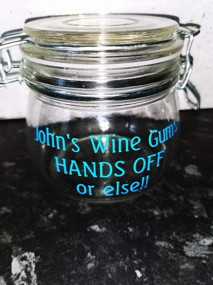 SALE | John's Wine Gums Sticker | Vinyl Sticker | Glasses Jar Sticker