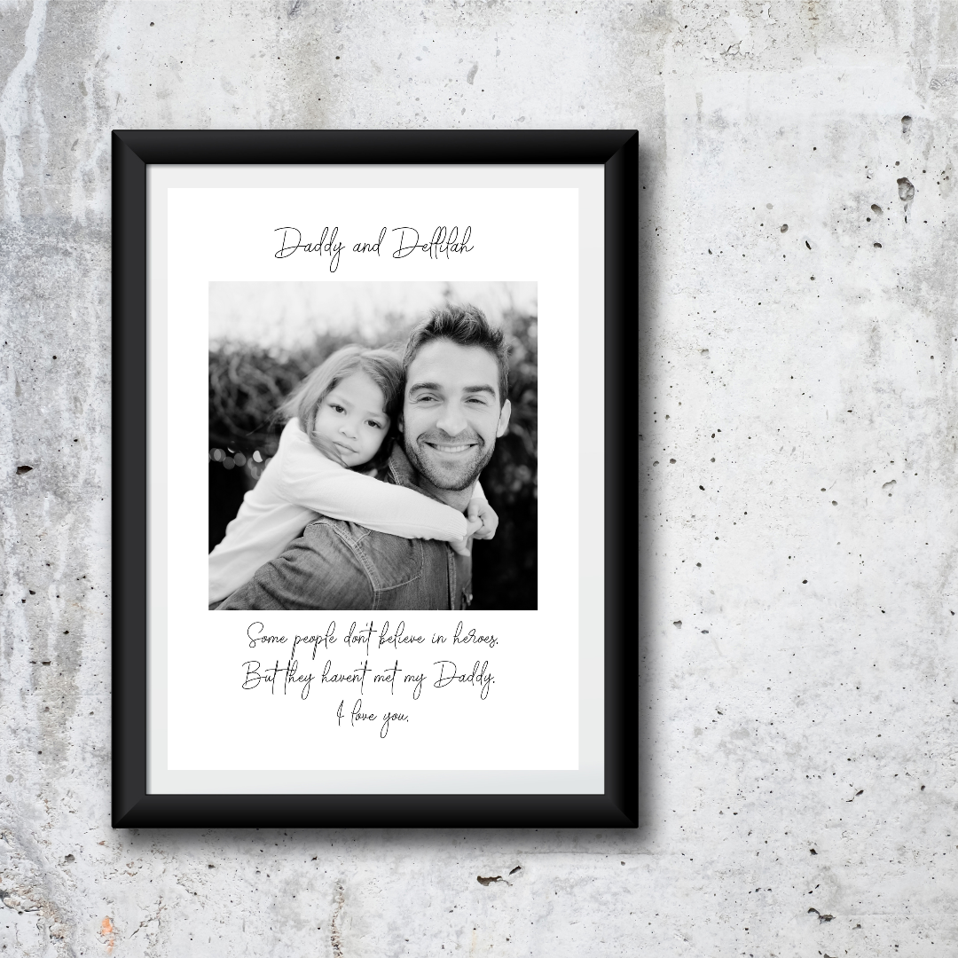 Fathers Day Print | Personalised Daddy Hero | Daddy Gift | Daddy Gift - Dinky Designs