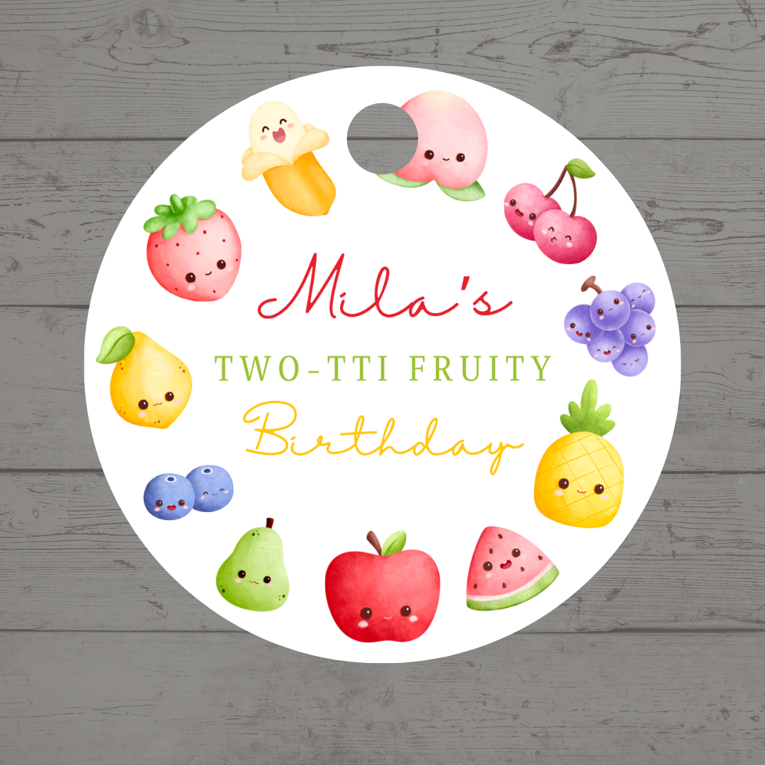 Fruit Gift Tags | Fruit Party Birthday Gift Tags | Circle Gift Tags