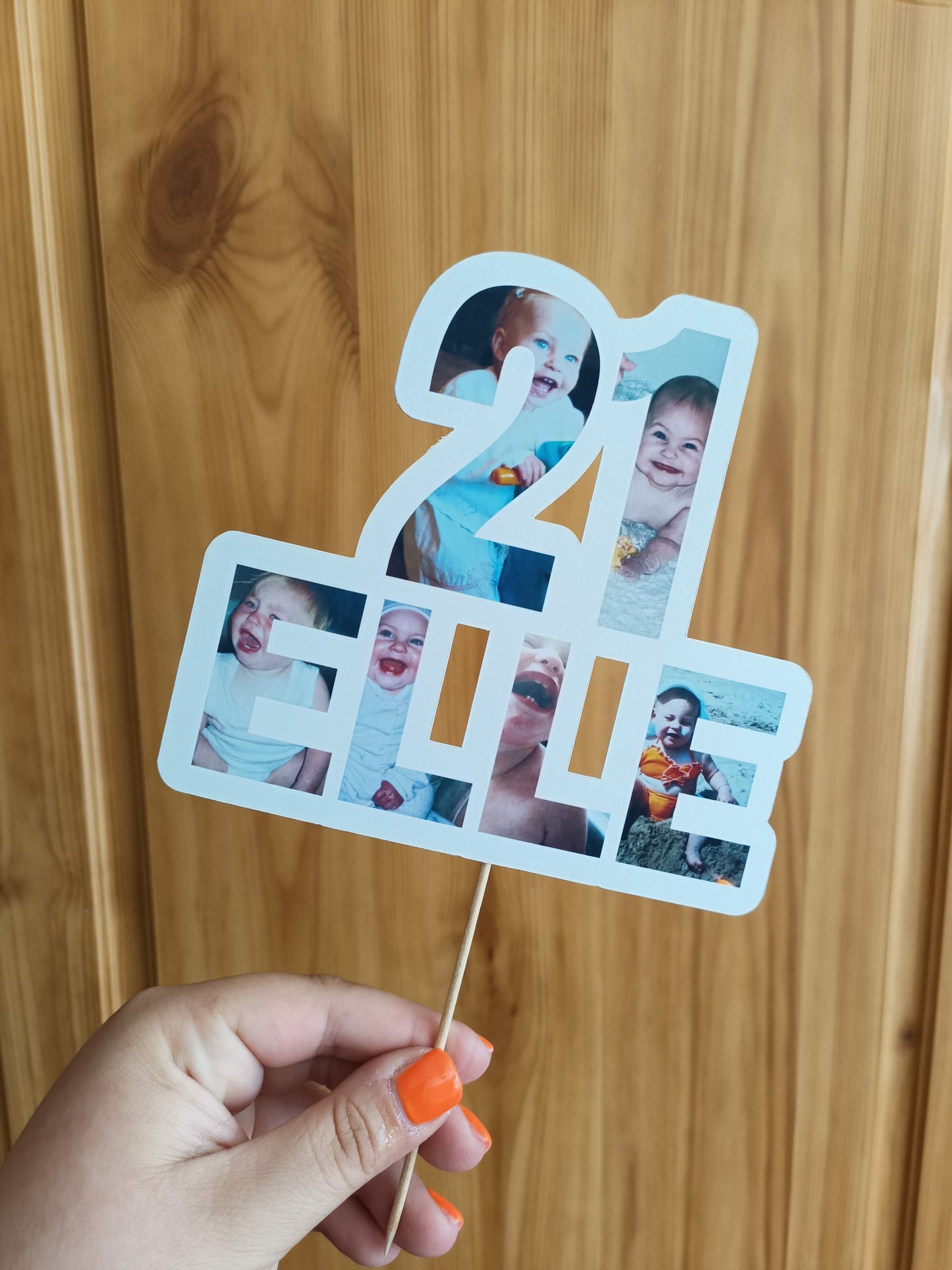 Cake Topper | Personalised Photo Name Age Cake Topper | Personalised Photo Party Supplies