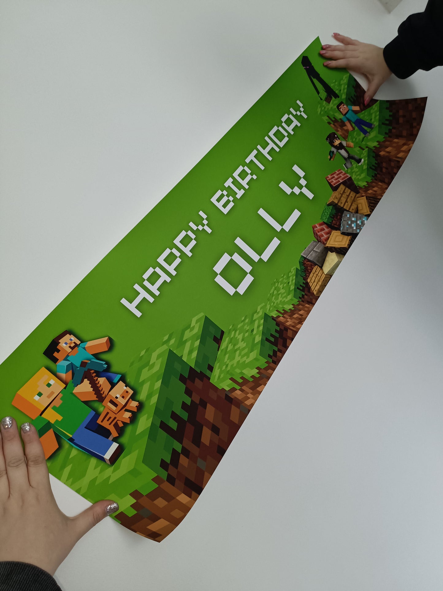 SALE | Minecraft Banner | Happy Birthday Olly | Personalised Birthday Banner