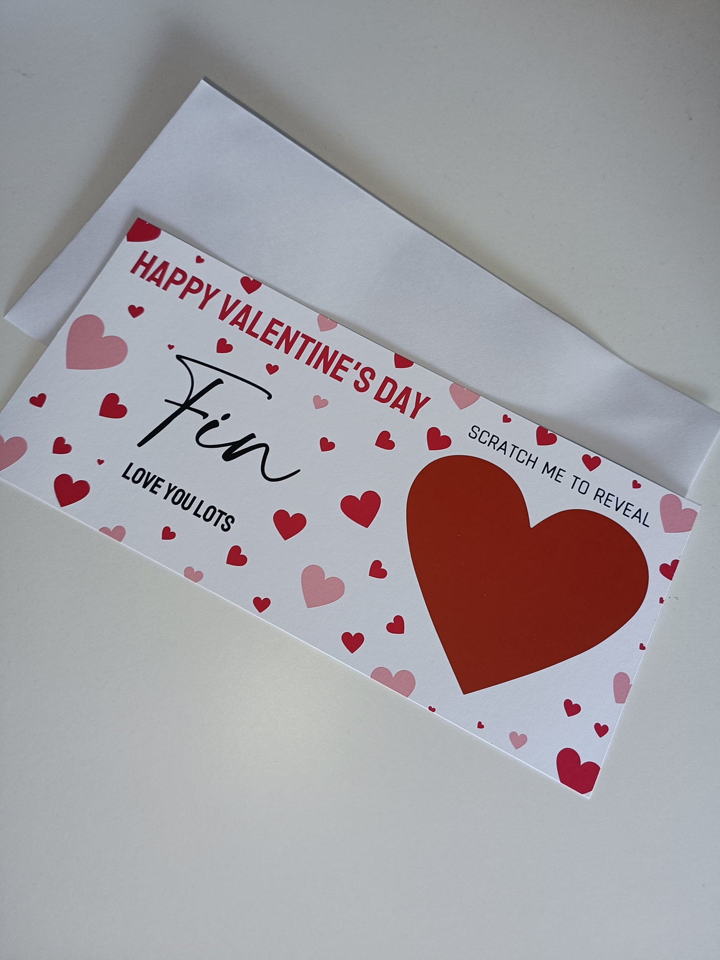 Red Surprise Valentine Ticket Print | Personalised Valentine Ticket | Valentine Scratch Reveal | Gift Idea, Design 1