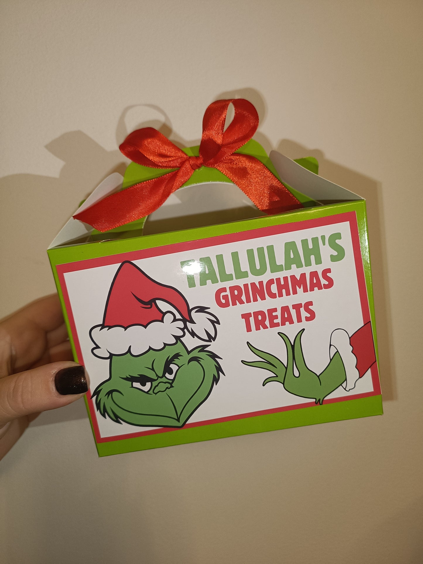 Christmas Party Boxes | Treat Boxes | Grinch Design | Christmas Eve Decor | Party Bags