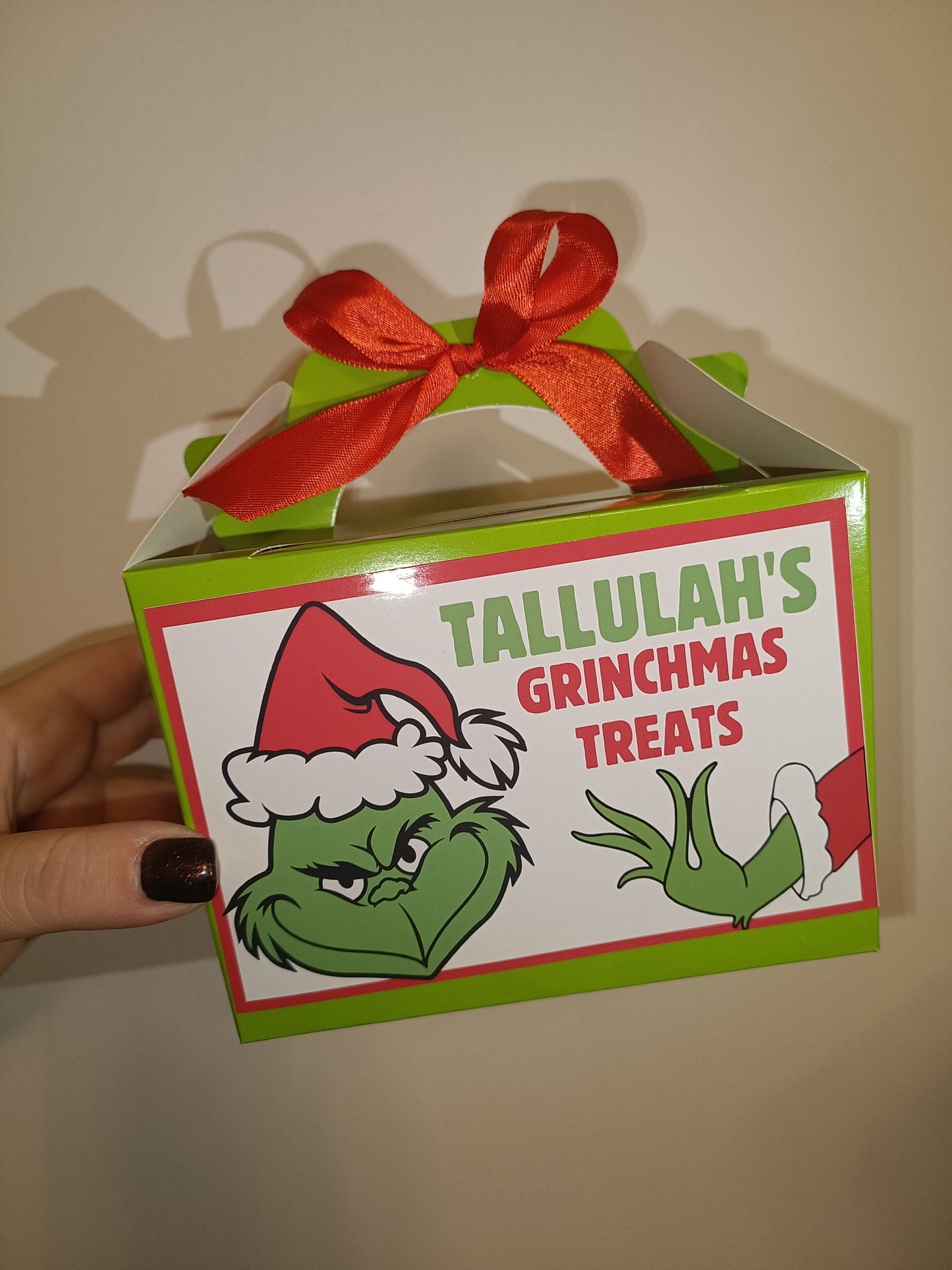 Christmas Party Boxes | Treat Boxes | Grinch Design | Christmas Eve Decor | Party Bags