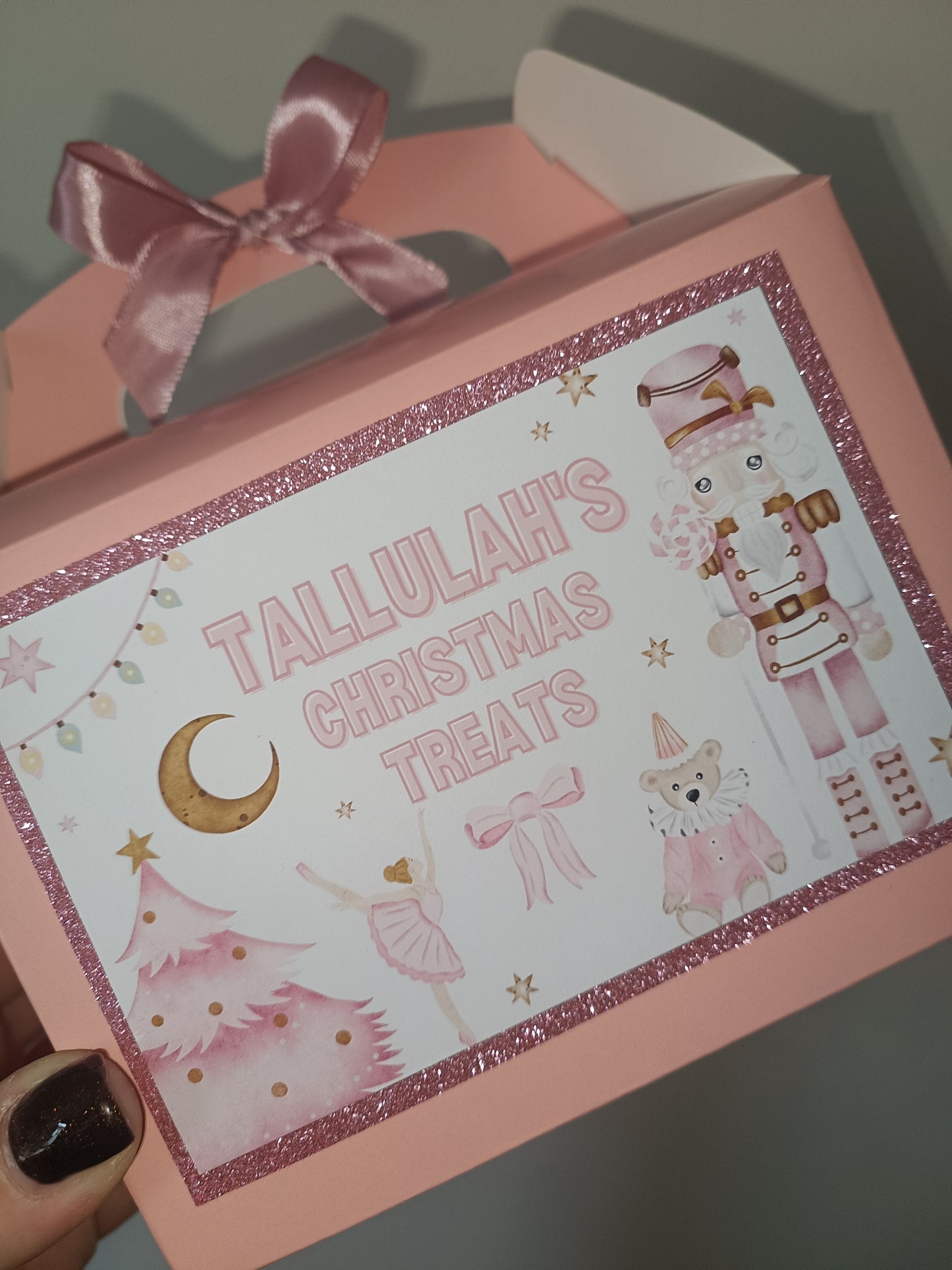 Christmas Party Box | Treat Box | Pink Nutcracker Design | Christmas Eve Box | Party Bags
