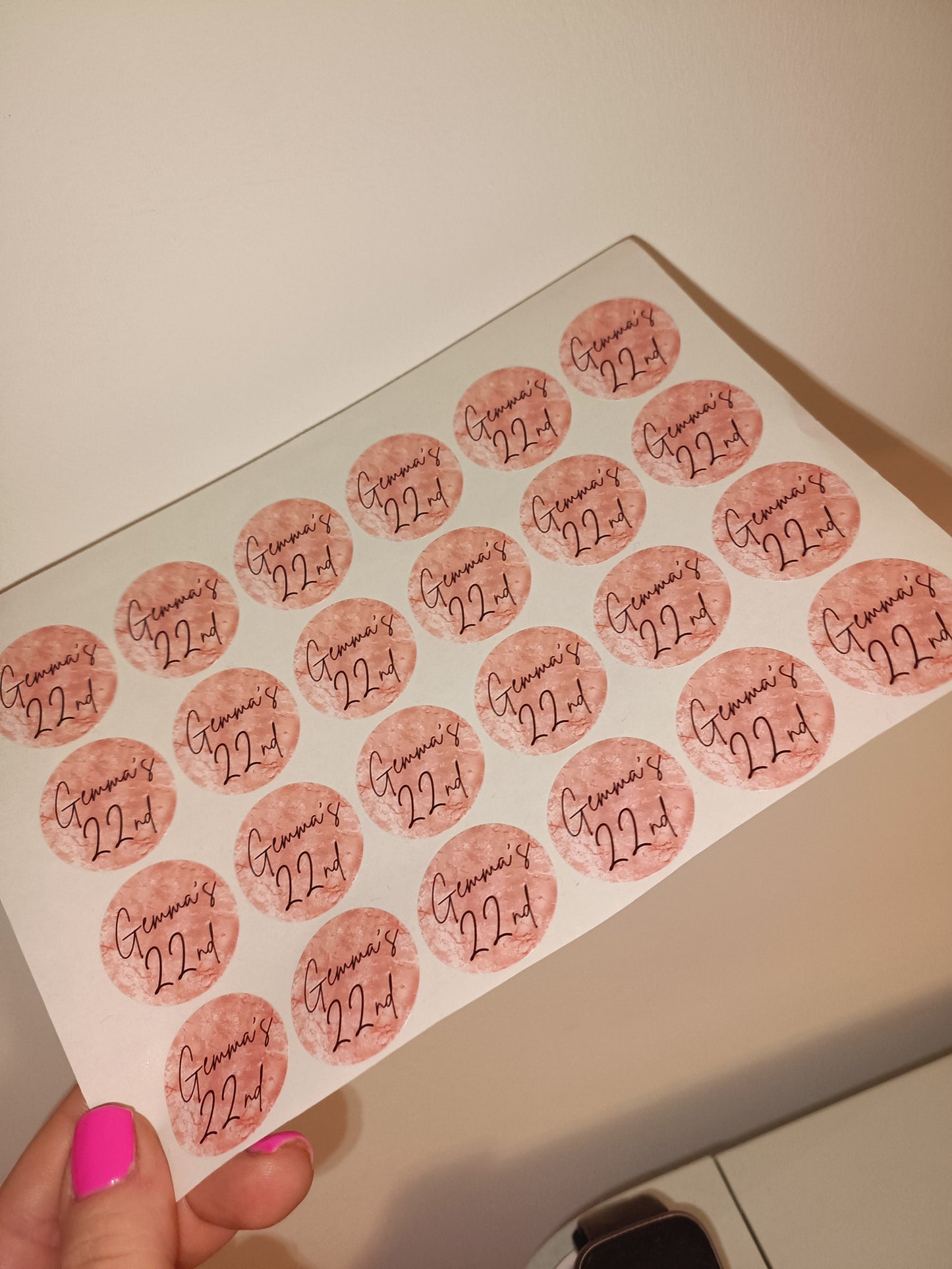 24 x Blush Pink Stickers | Gemma's 22nd | SALE ITEM