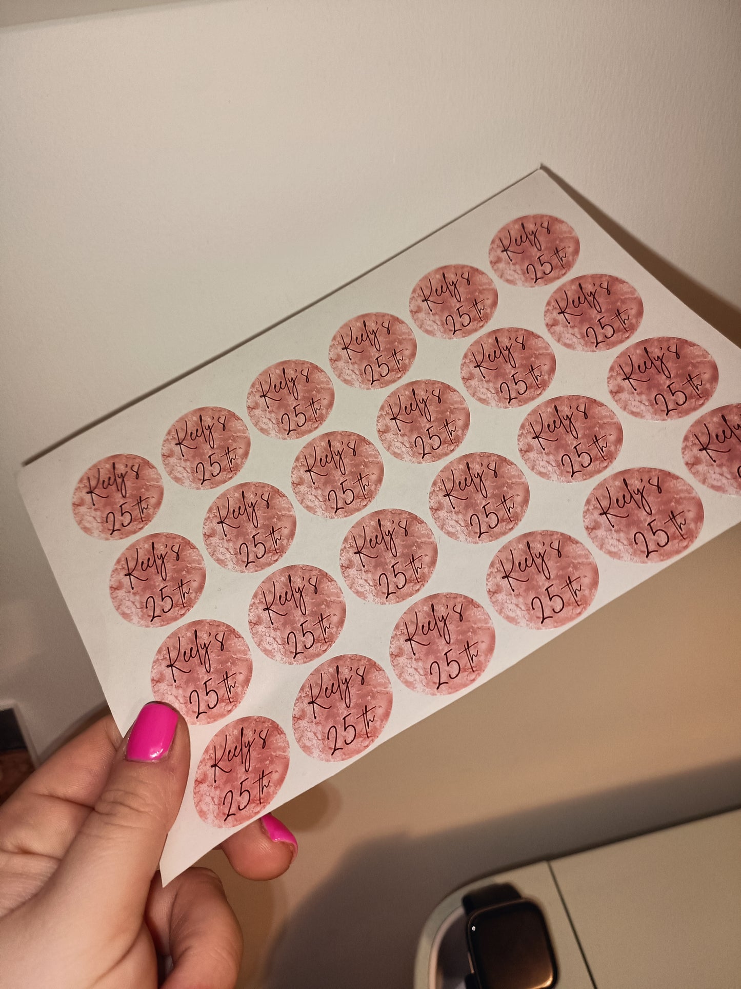 24 x Blush Pink Stickers | Keely's 25th | SALE ITEM