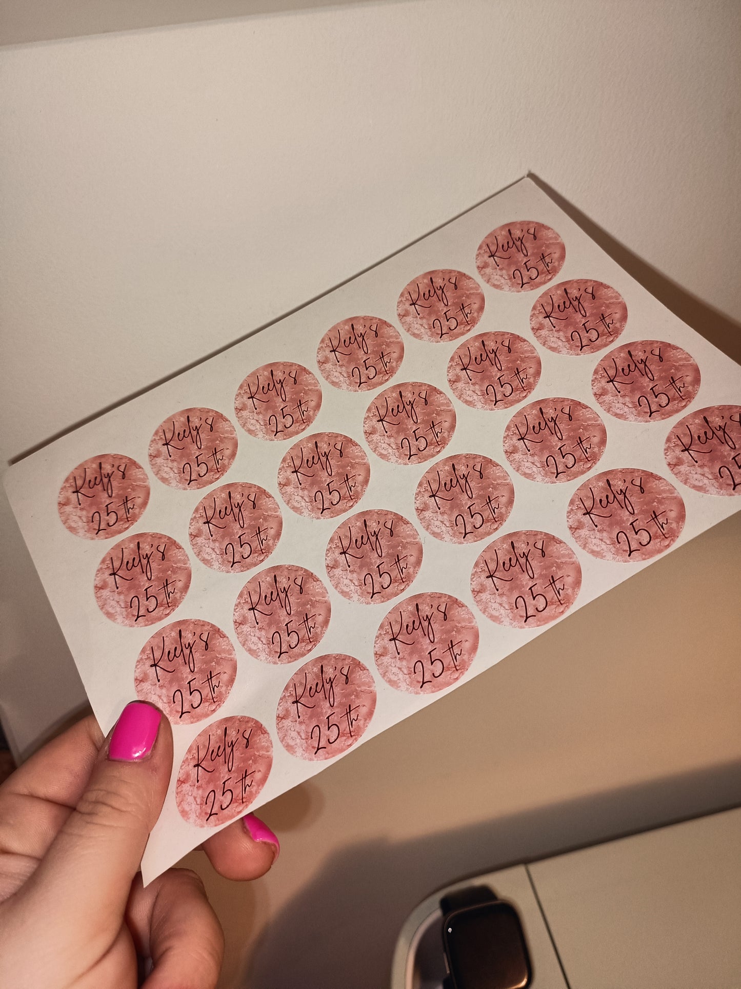 24 x Blush Pink Stickers | Keely's 25th | SALE ITEM