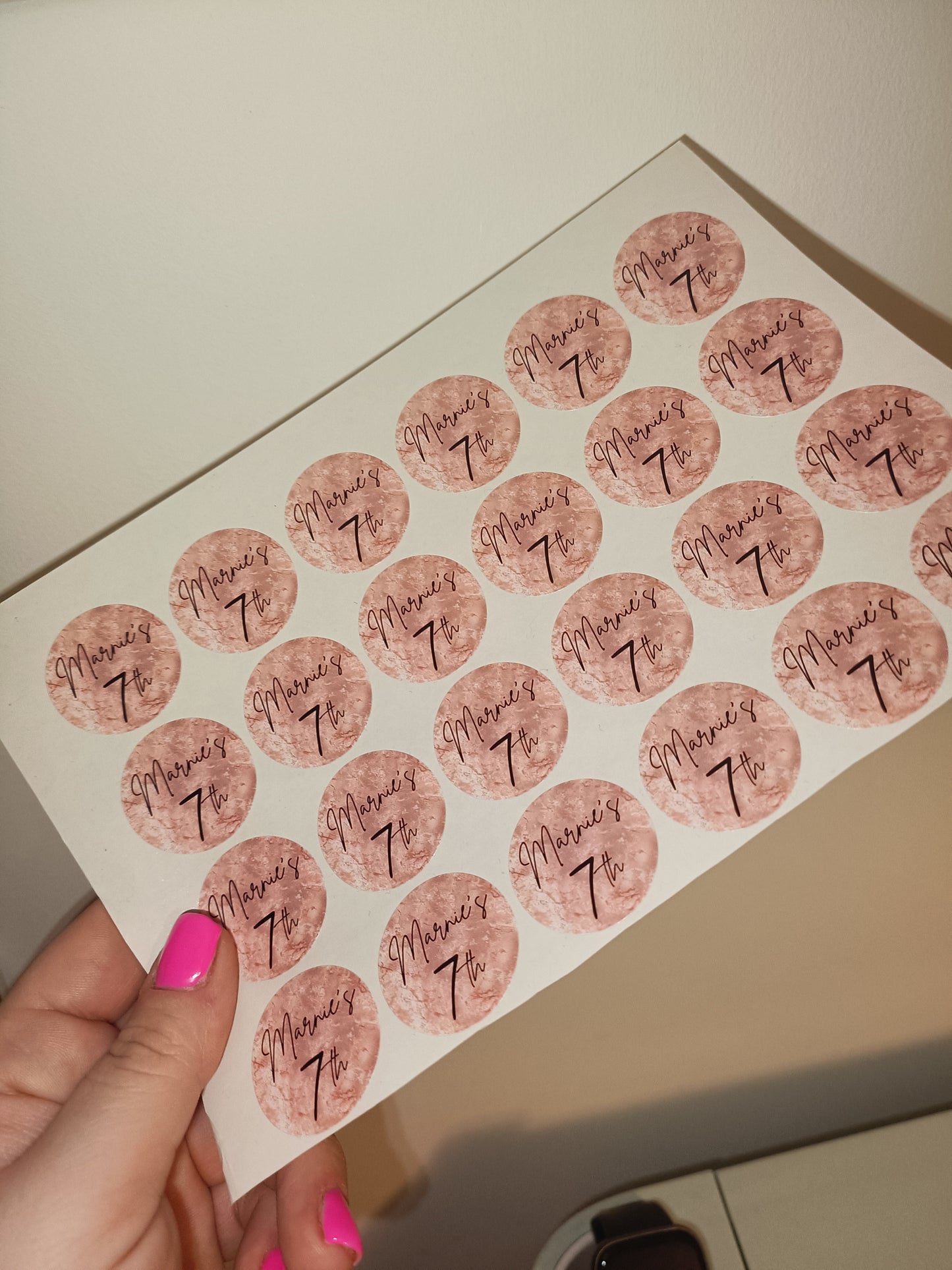24 x Blush Pink Stickers | Marnie's 7th | SALE ITEM