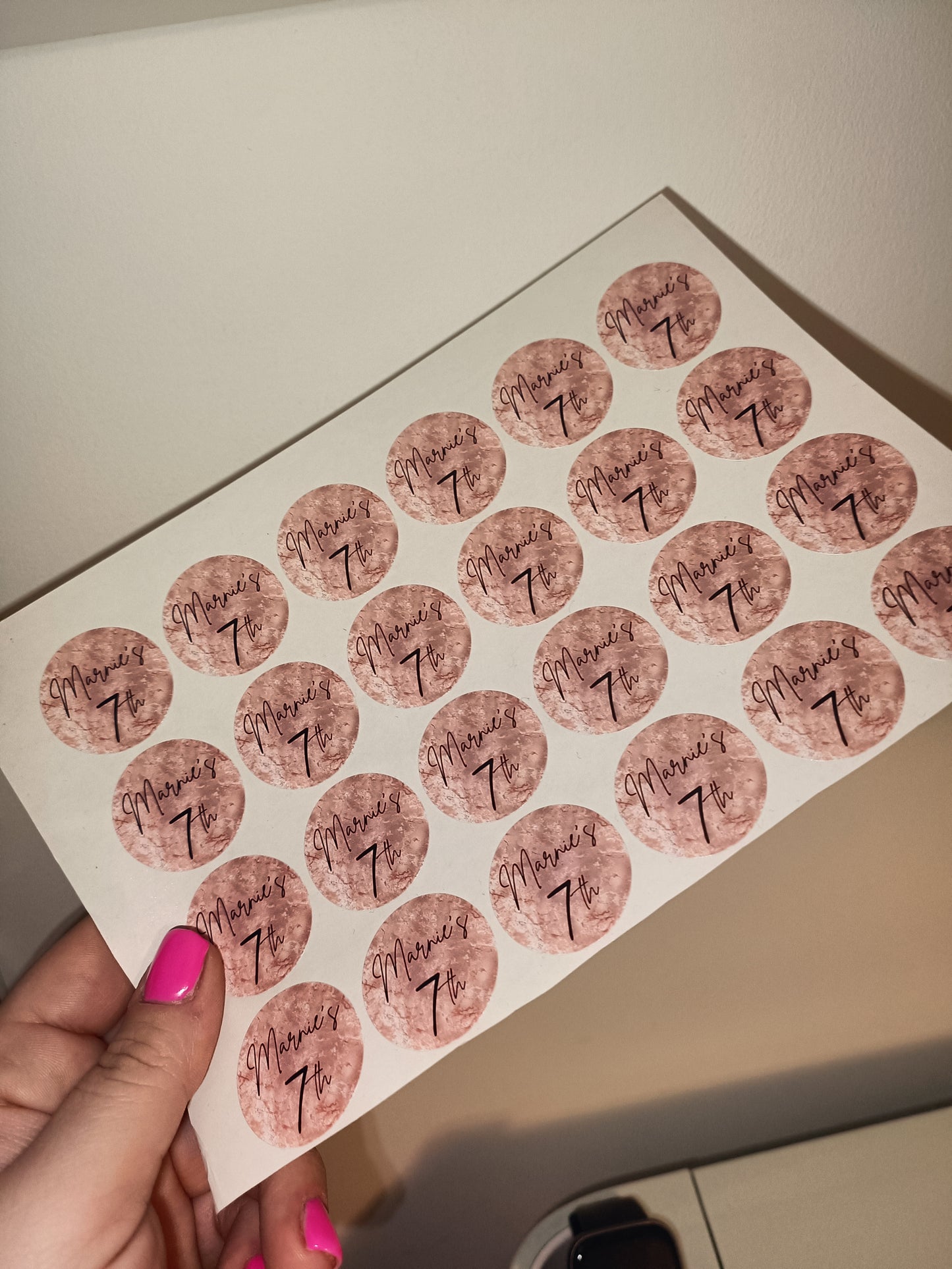 24 x Blush Pink Stickers | Marnie's 7th | SALE ITEM