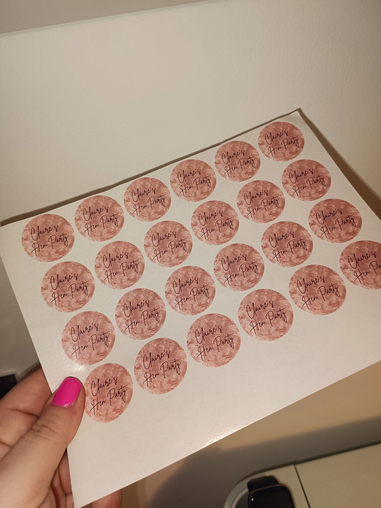 24 x Blush Pink Stickers | Claire's Hen Party | SALE ITEM