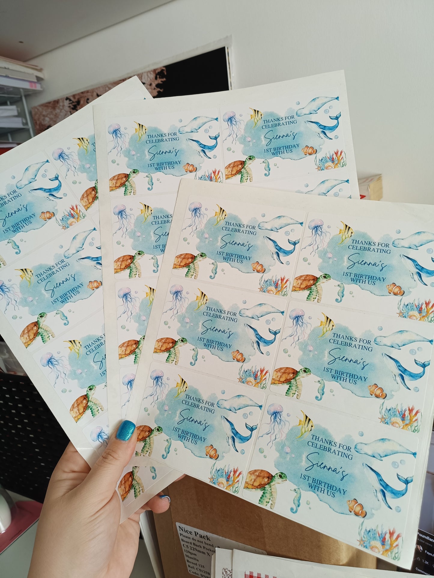 SALE - 22 x Under The Sea Stickers | Sienna's Birthday