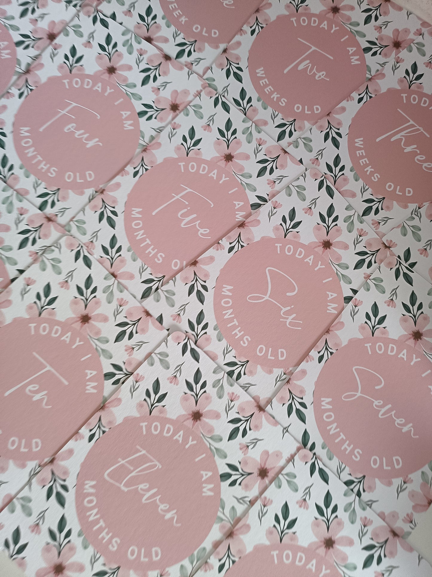 Milestone Cards | A6 Baby Milestone Cards | Pink Floral Theme | New Baby Gift Idea
