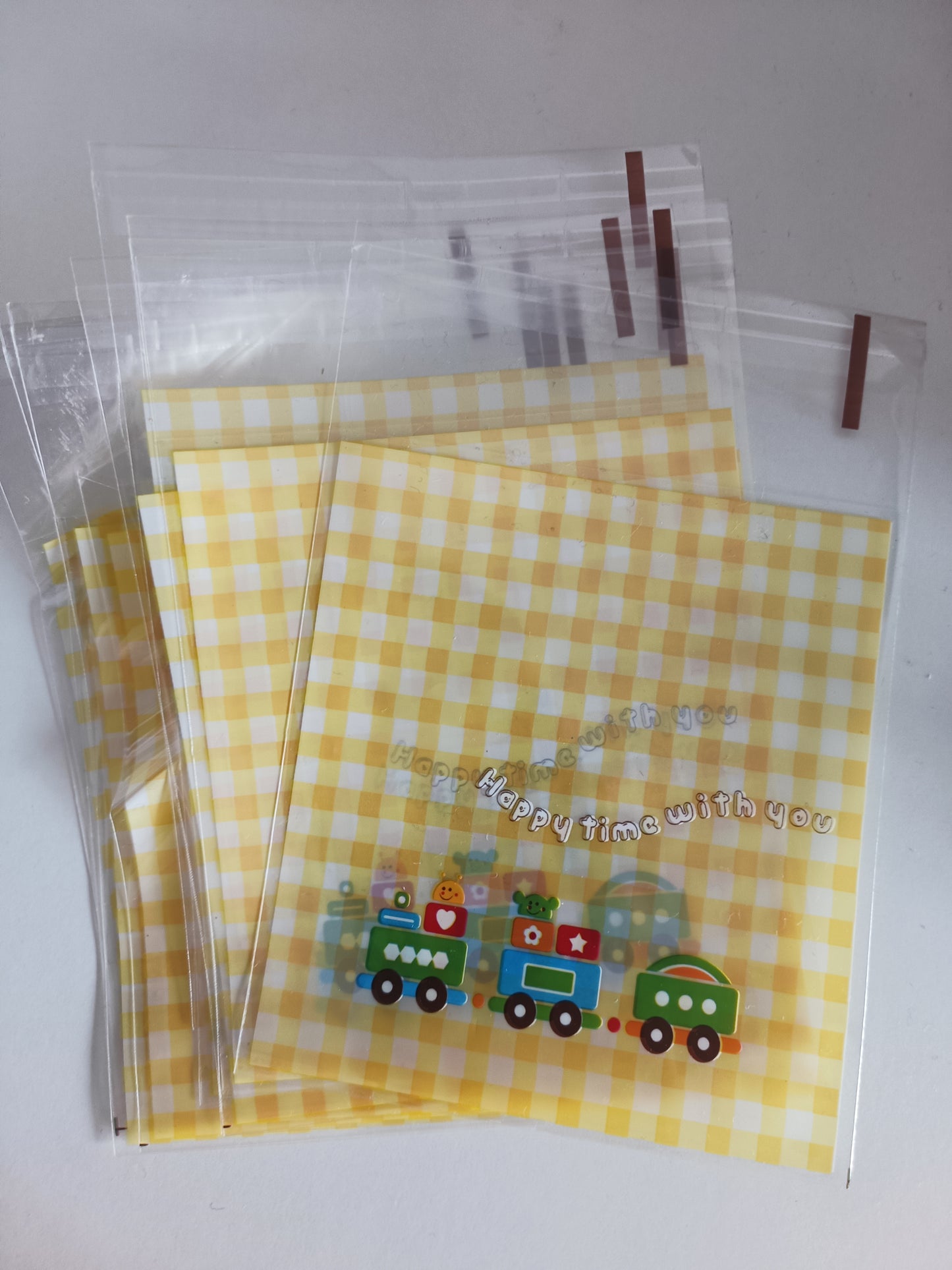 10 X train cellophane party treat bags