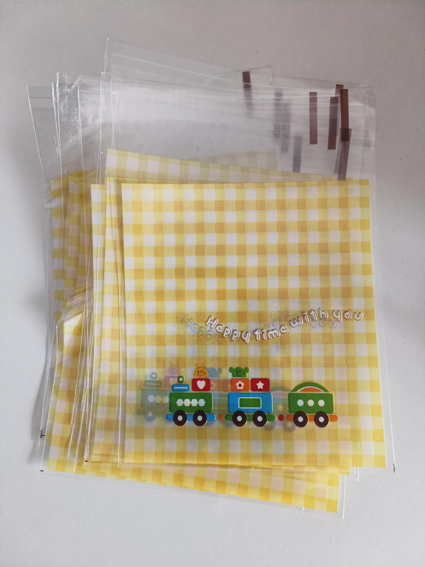 10 X train cellophane party treat bags
