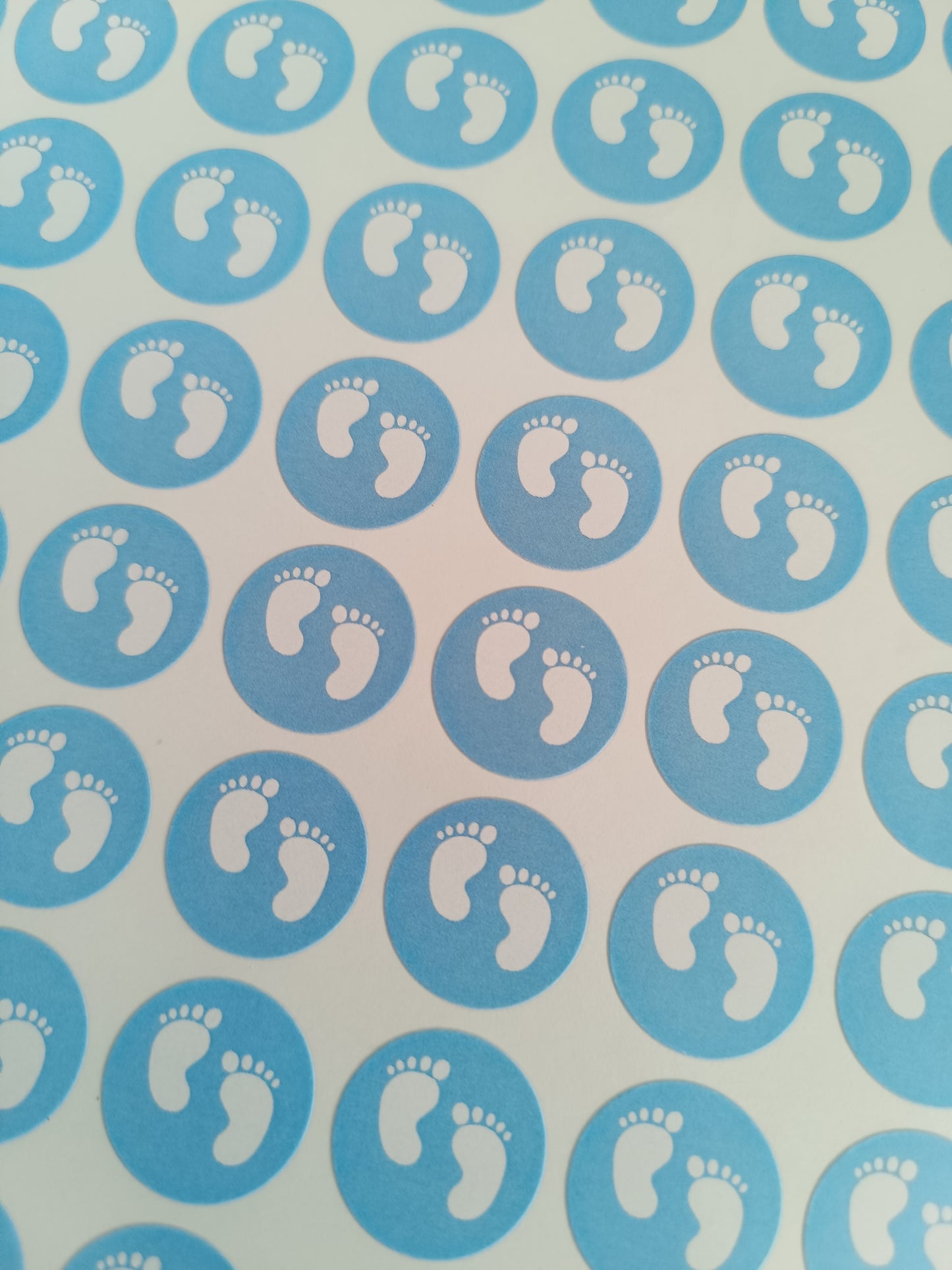 Blue Baby Footprint Stickers | Various Sizes | Baby Shower Party Stickers | Baby Shower Stickers