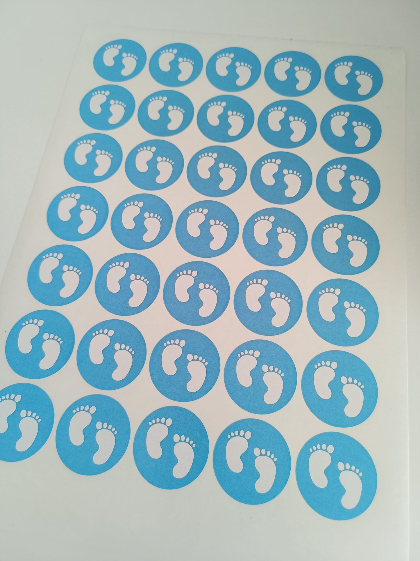 Blue Baby Footprint Stickers | Various Sizes | Baby Shower Party Stickers | Baby Shower Stickers