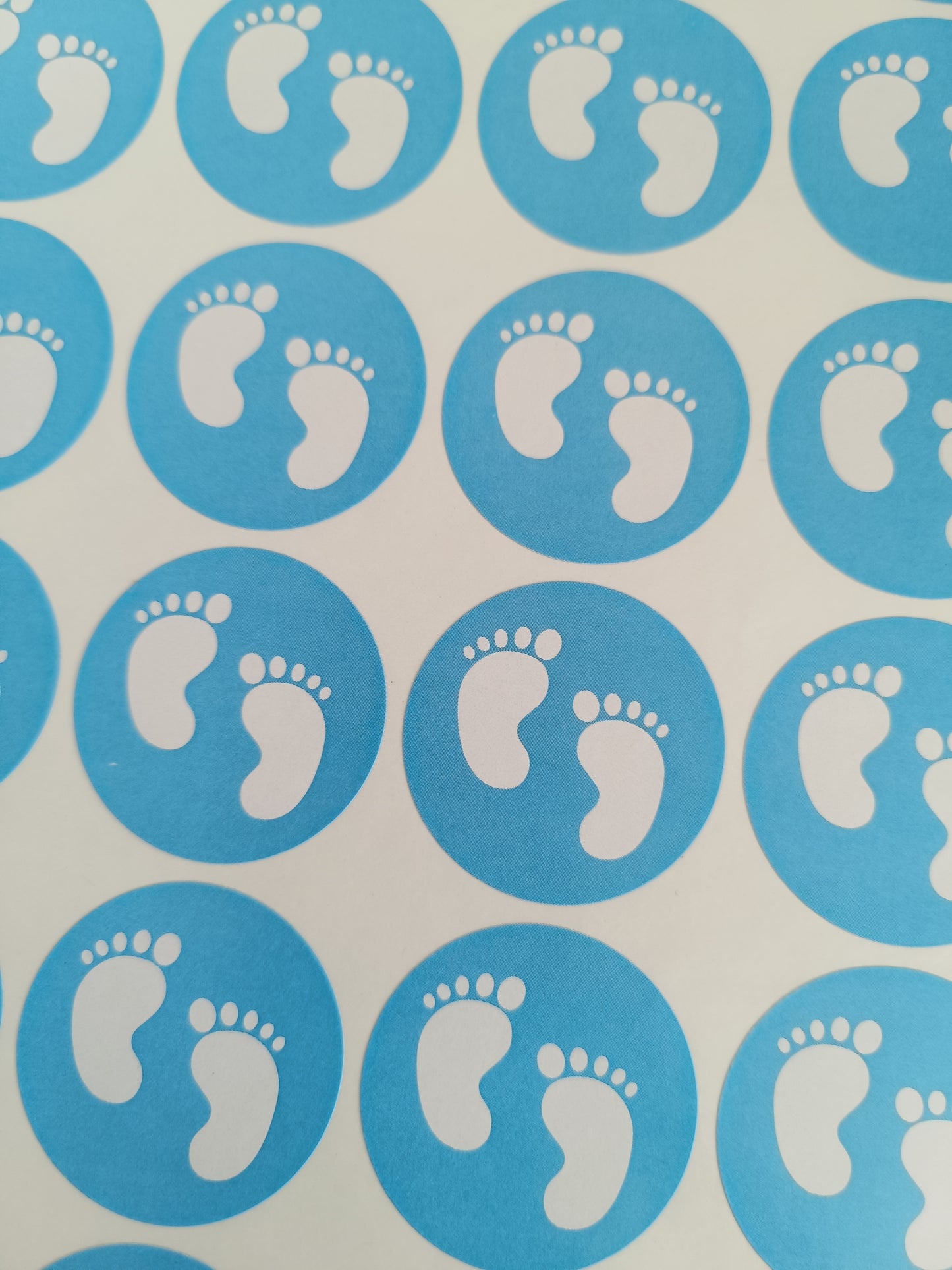 Blue Baby Footprint Stickers | Various Sizes | Baby Shower Party Stickers | Baby Shower Stickers