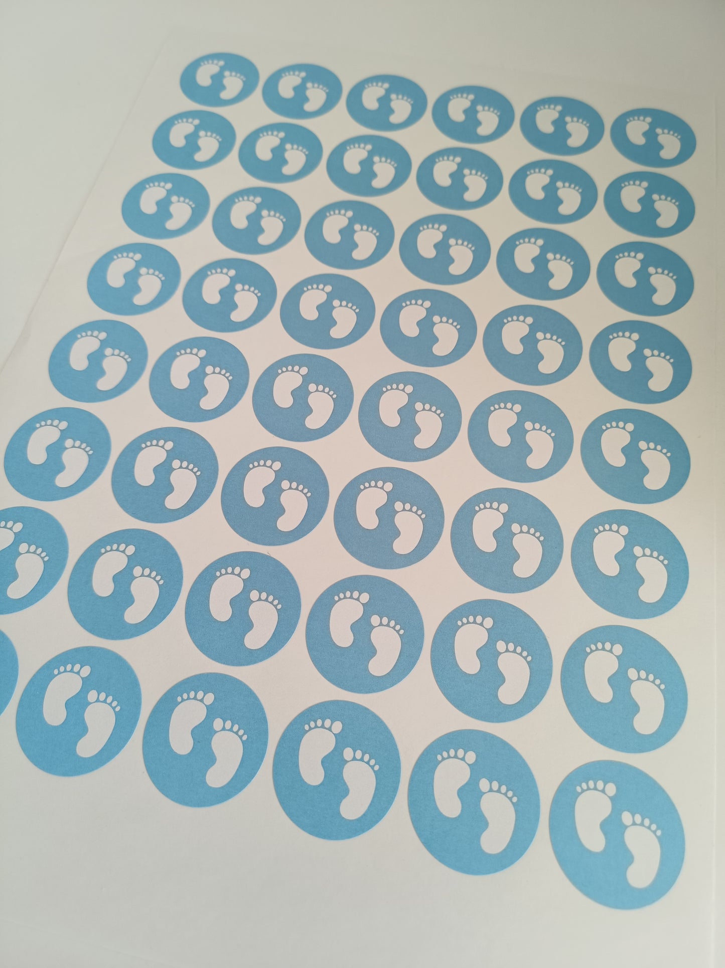 Blue Baby Footprint Stickers | Various Sizes | Baby Shower Party Stickers | Baby Shower Stickers
